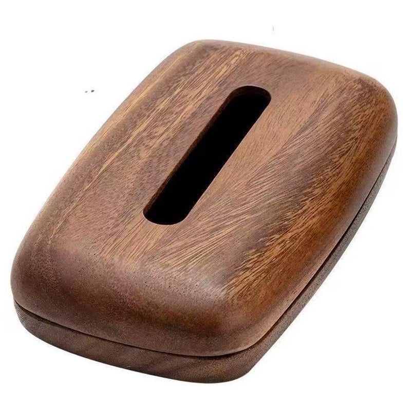 New Chinese style tissue box, bread tissue box, hotel light luxury restaurant napkin storage box, walnut-colored tissue box.
